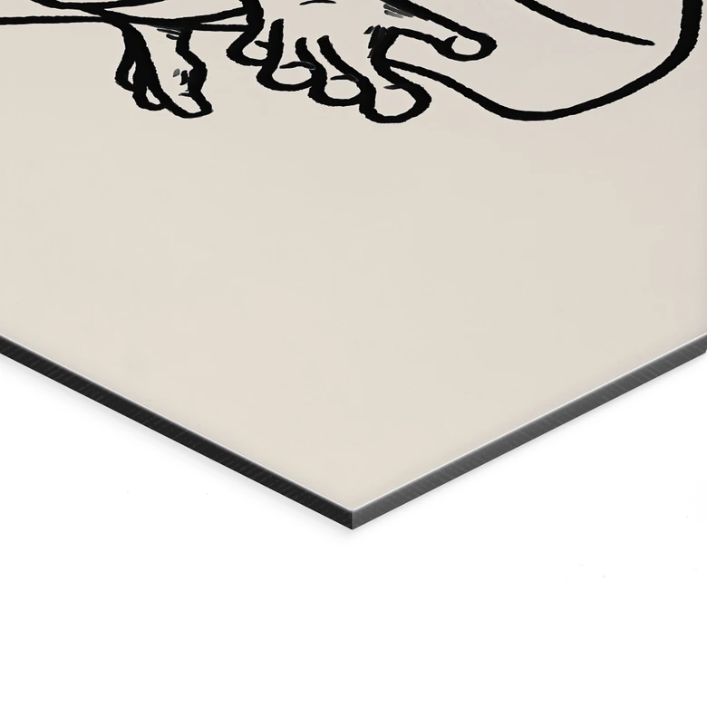 Wandbild Warten auf der Toilette - Humorvolle Frosch-Illustration - Royle - Alu-Dibond 