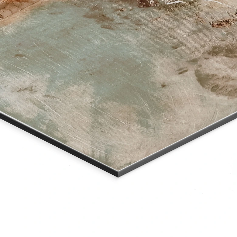 Wandbild Goldene Spuren im Nebellicht - Schmucker - Alu-Dibond 