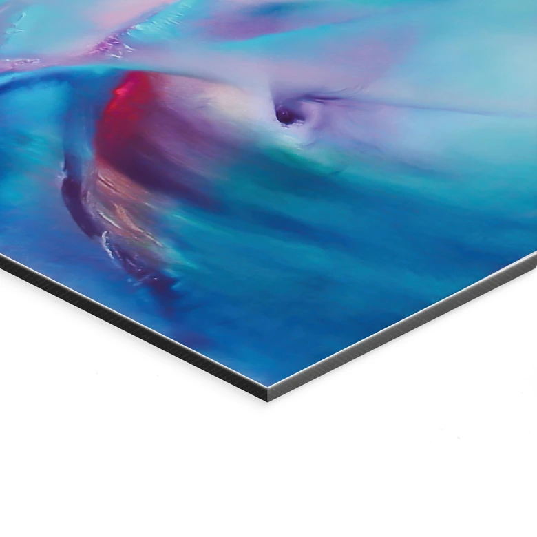 Wanddecoratie aurora borealis in turquoise en paars - Schmucker - Alu-Dibond 