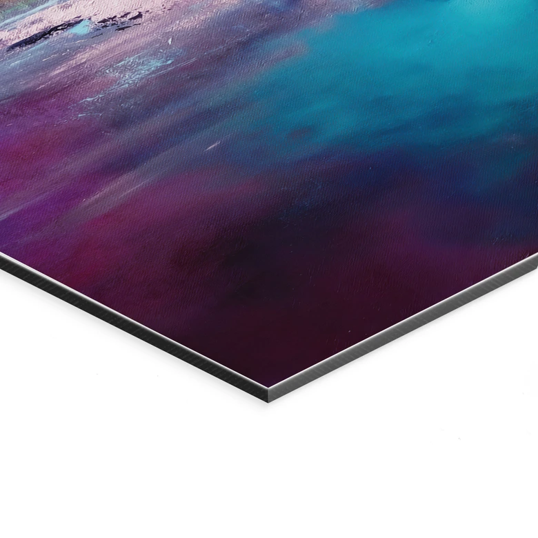 Wandbild Violetter Regen über blauem Dunst - Schmucker - Alu-Dibond 