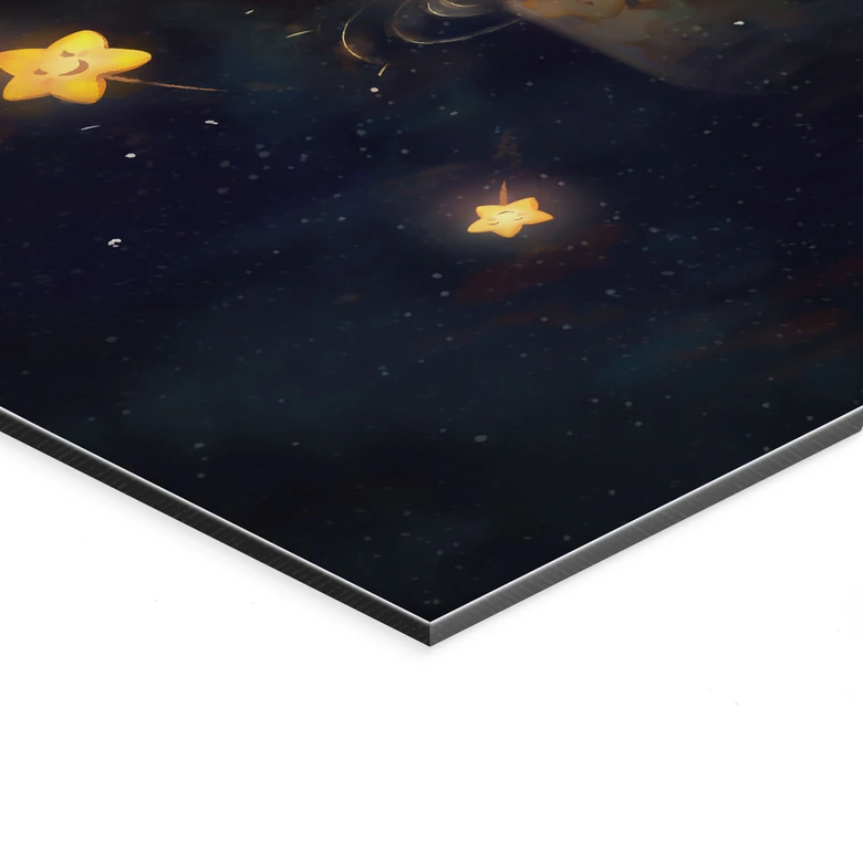 Wandbild Sternenfänger: Ein Glas voller Wünsche - Thai - Alu-Dibond 