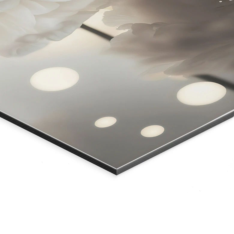 Fototapet Hvide blomster i et hav af lys - Treechild - Aluminium dibond  