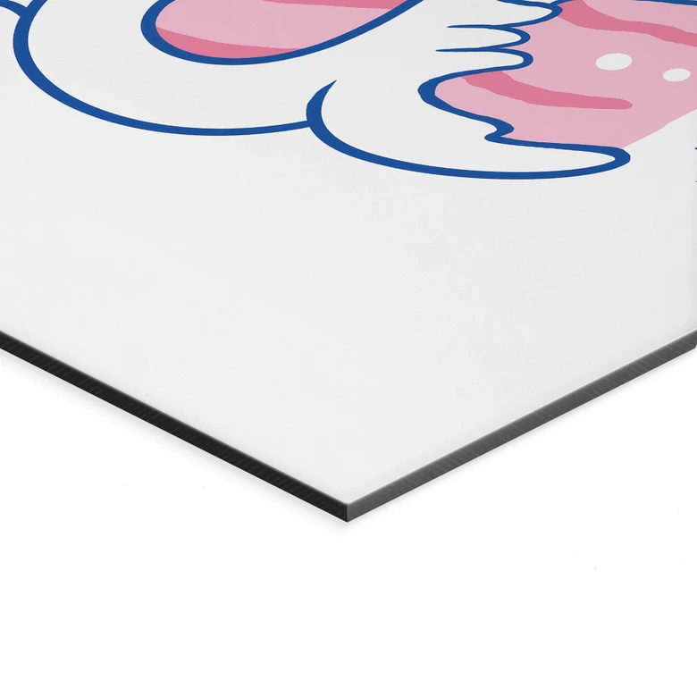 Wandbild Kawaii Welle mit Regenbogen und Berg Fuji - Trinidad - Alu-Dibond 