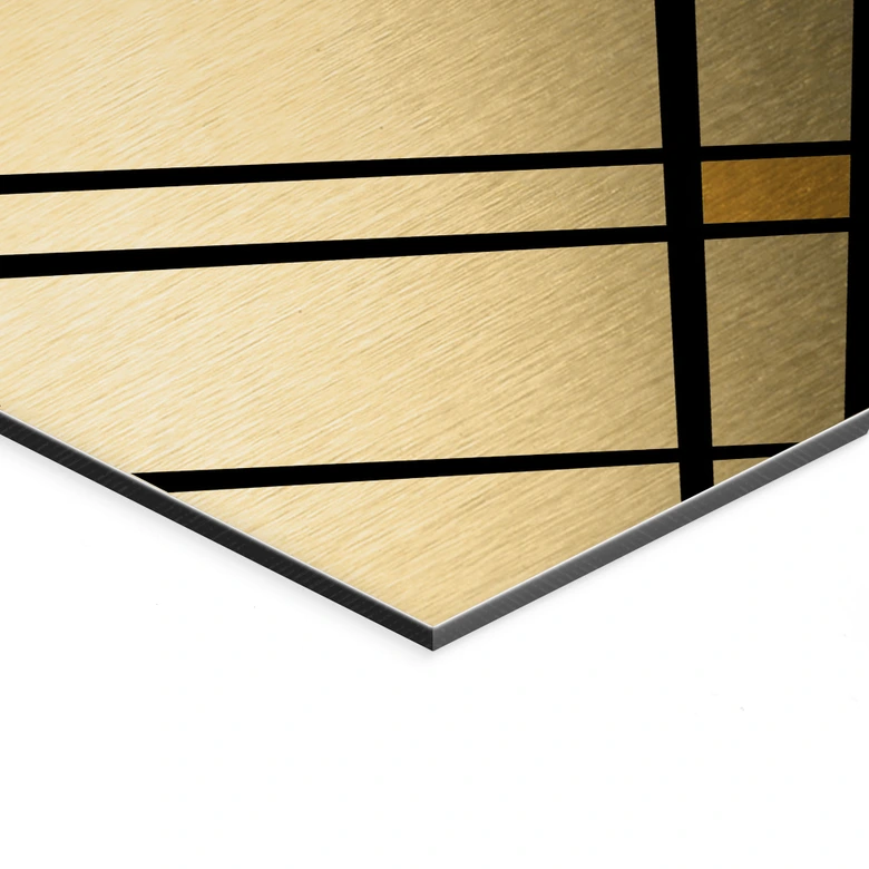 Wandbild mit Goldreffekt Retro Bauhaus Ausstellung 1923 - Retrodrome - Alu-Dibond 