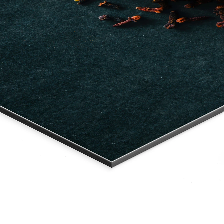 Wandbild Bunte Vielfalt an Gewürzen - Panorama - Alu-Dibond 