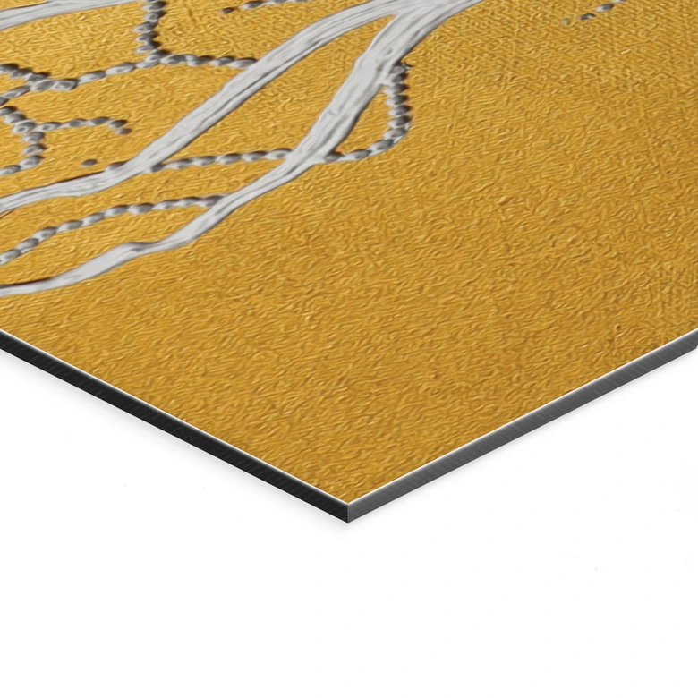 Wandbild Weißer Lebensbaum abstrakt - Grande - Alu-Dibond Panorama 