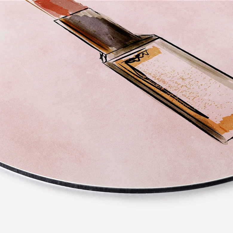Alu-Dibond Kubistika - Lippenstift - Rund 