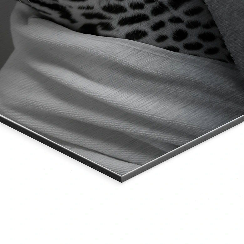 Wandbild mit Silbereffekt Royale Spa-Auszeit mit Leopard - Rahner - Alu-Dibond 