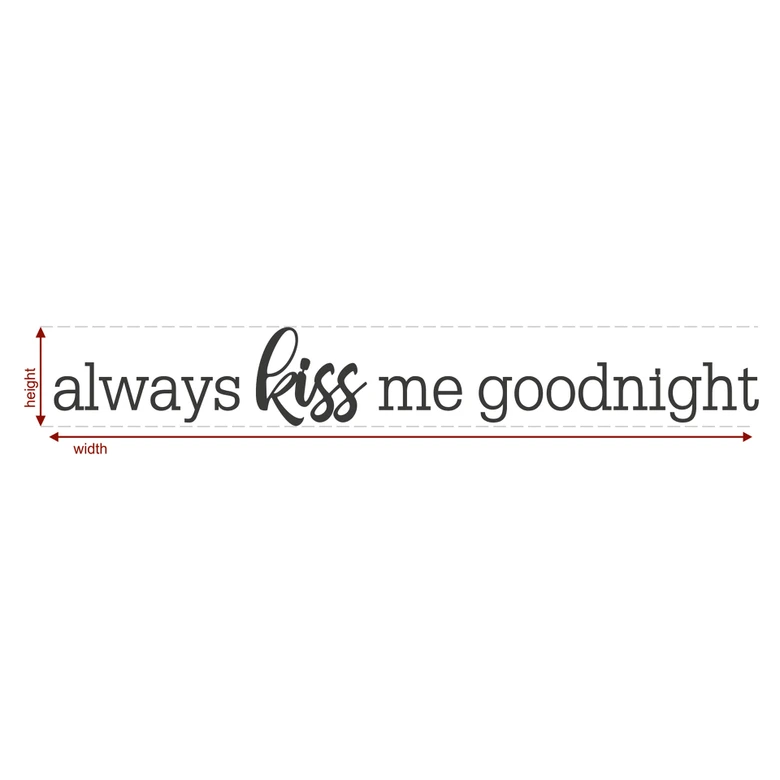 Lettres décoratives en placage bois de peuplier always kiss me goodnight 