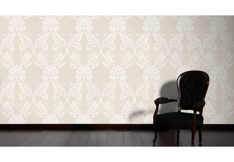 A.S. Creation barok tapet i creme og bronze non-woven tapet med ægte flocking 