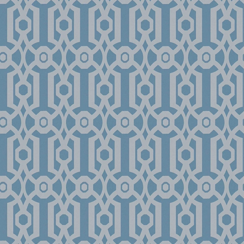 Retro tapet i grafisk stil blågrå - vintage non-woven tapet geometrisk 