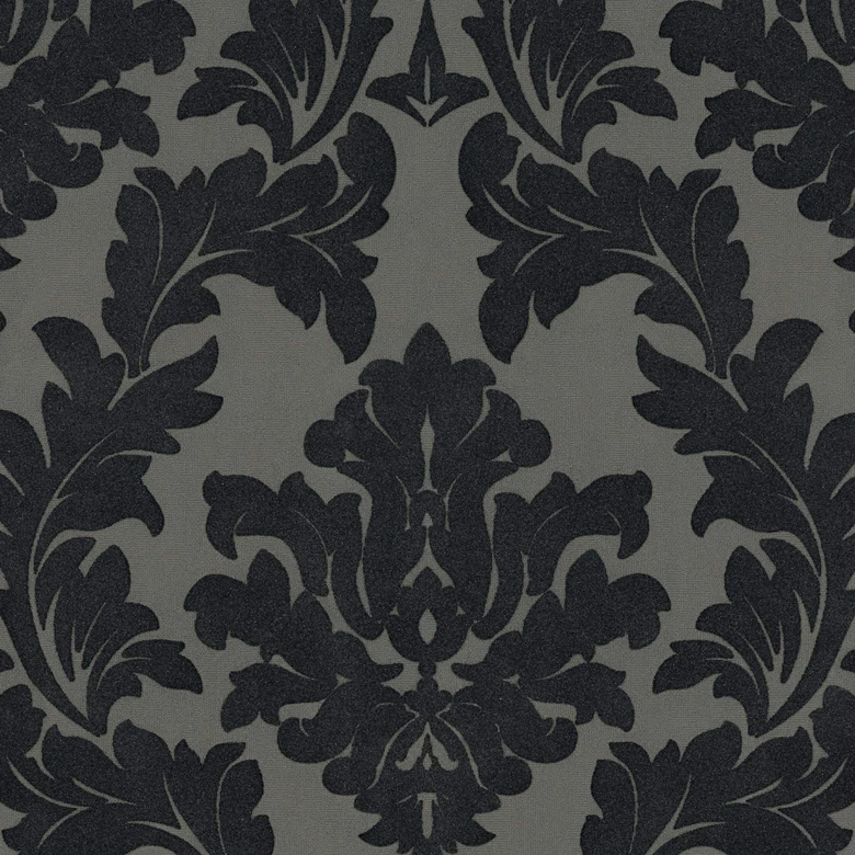 Architects Paper Castello papier peint floqué - argent, Noir 