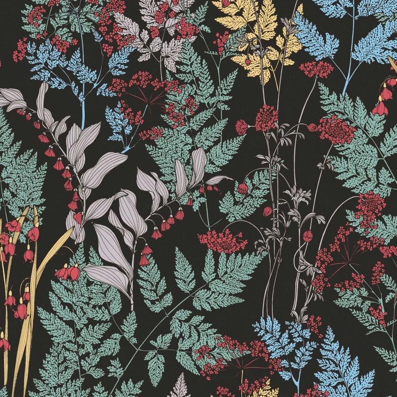 Architects Paper Floral Impression - Papier peint intissé fleuris, noir 