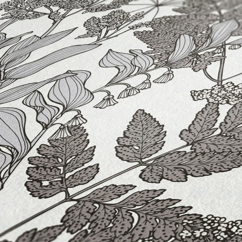 Architects Paper Vliestapete Floral Impression Blumentapete floral grau, weiß 