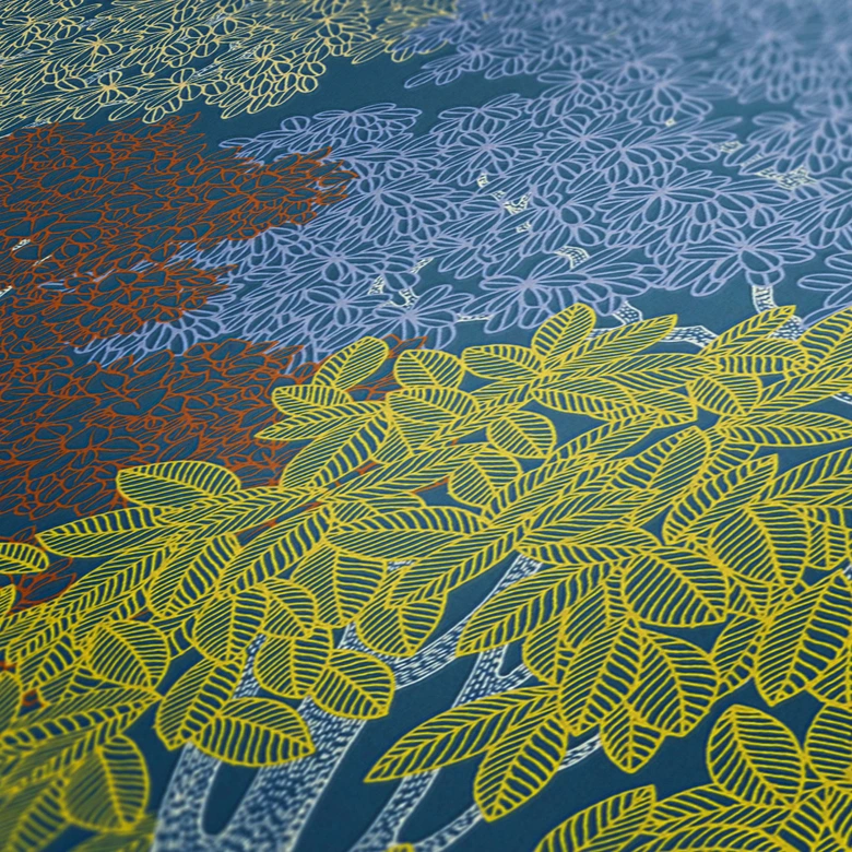 Architects Paper Floral Impression - Papier peint intissé de forêt, bleu 