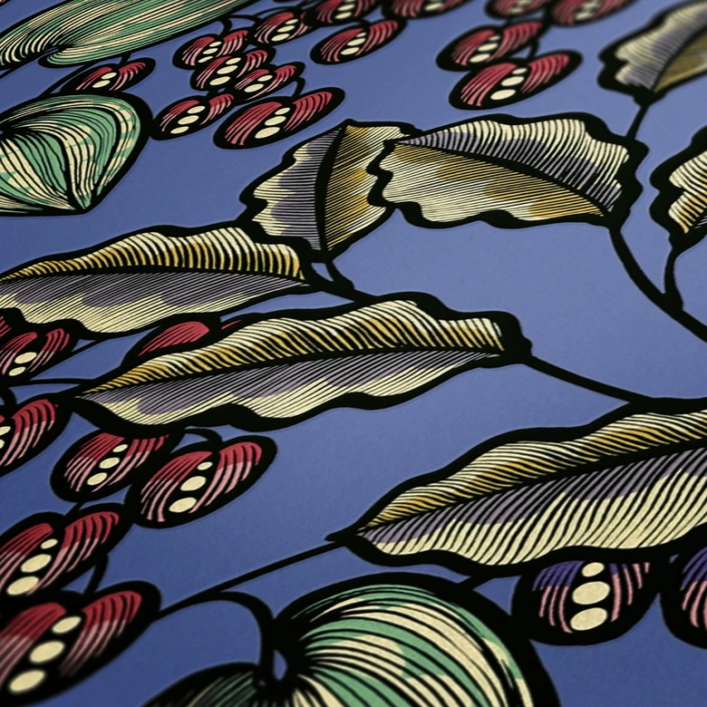 Architects Paper Vliestapete Floral Impression Blumentapete floral blau, gelb, rot, schwarz 