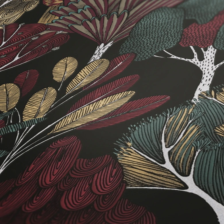 Architects Paper Floral Impression - Papier peint intissé jungle, noir 
