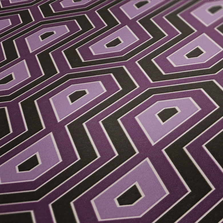 Architects Paper Vliestapete Jungle Chic Retrotapete geometrisch lila, schwarz 