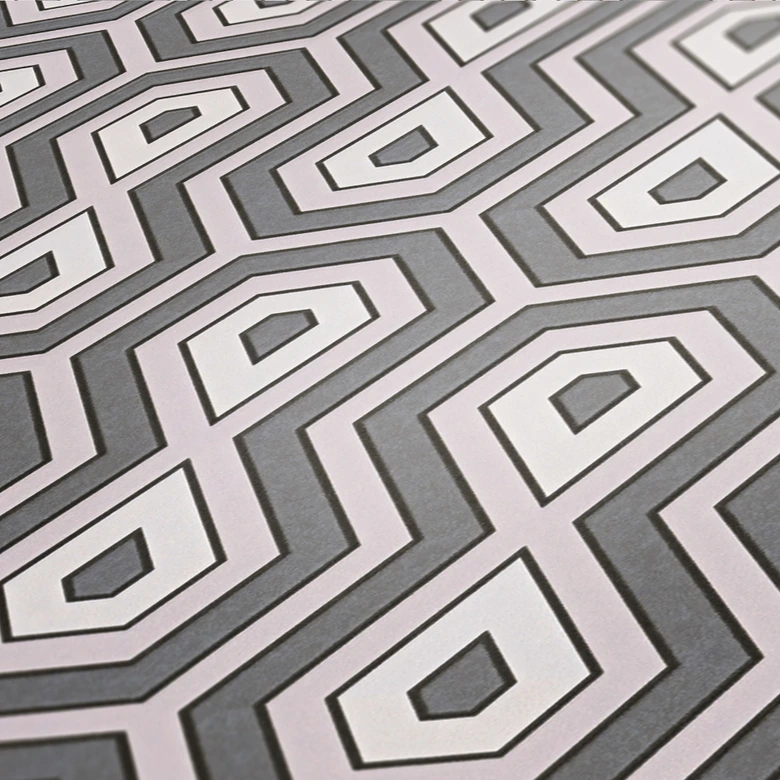 Architects Paper Vliestapete Jungle Chic Retrotapete geometrisch rosa, grau, weiß 