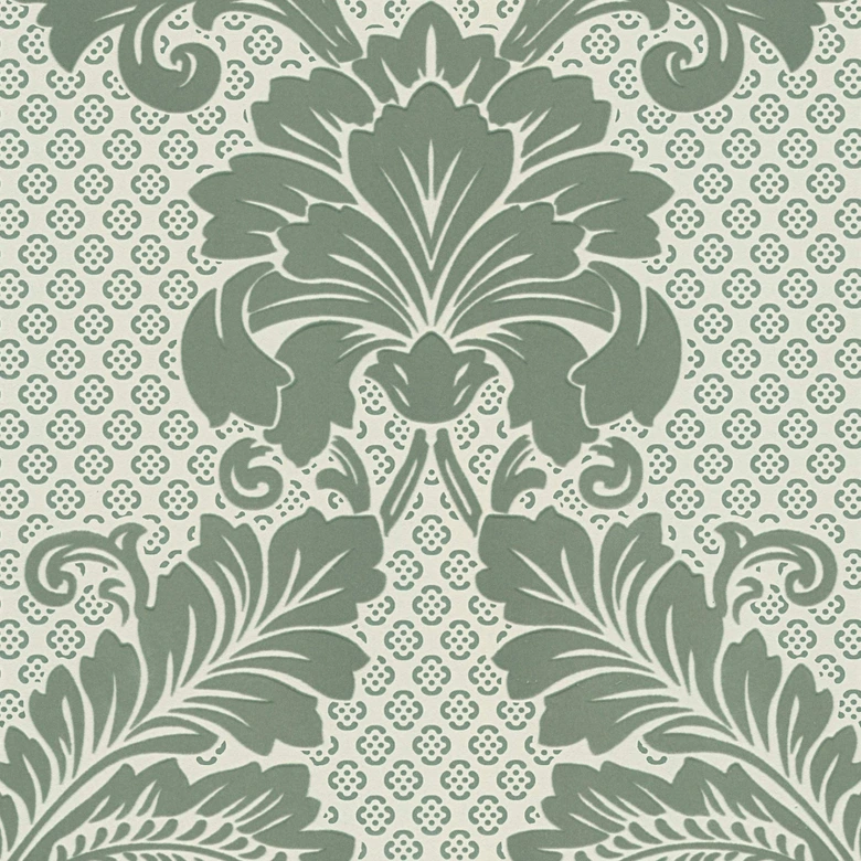 Architects Paper Vliestapete Luxury wallpaper Barocktapete mit Ornamenten in Echtflock blau, grün 