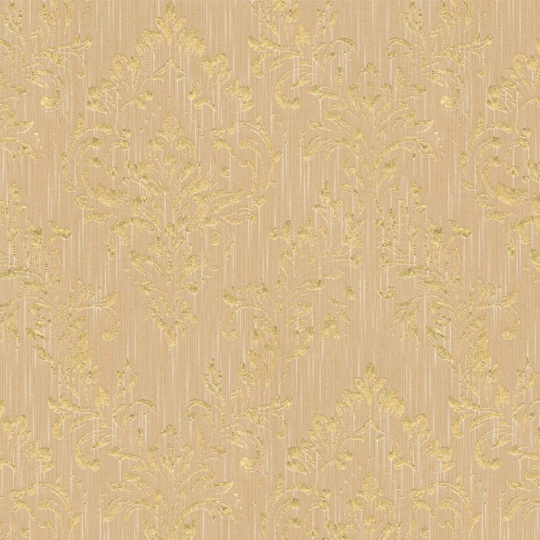 Architects Paper Metallic Silk Papier peint baroque, Or, Beige  