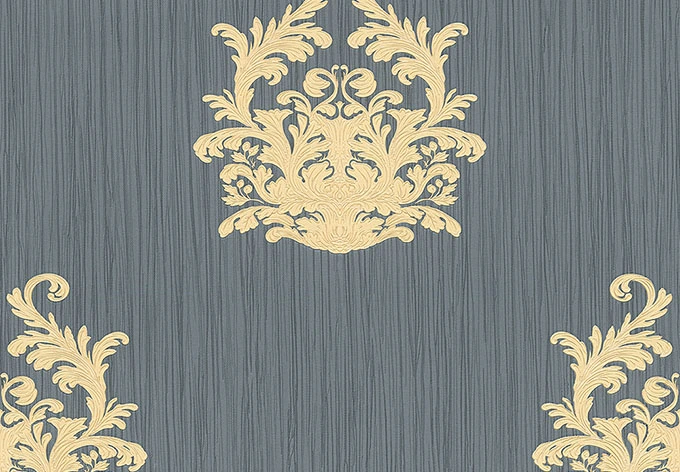 Architects Paper Vliestapete Nobile Barocktapete mit Ornamenten blau, metallic 