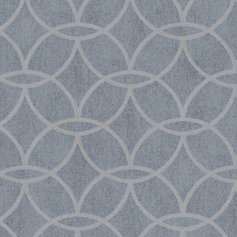 Błyszcząca tapeta niebiesko-szara - geometryczna tapeta z włókniny 