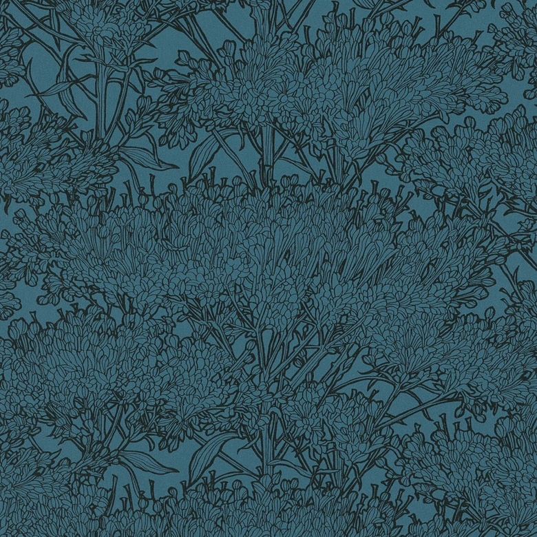 Architects Paper Vliestapete Absolutely Chic Blumentapete floral blau, schwarz 