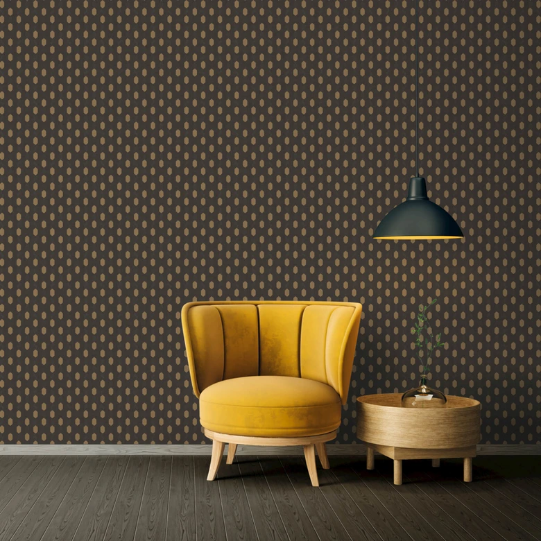 Architects Paper Papier Peint Design Absolutely Chic Graphique Noir Or Marron  