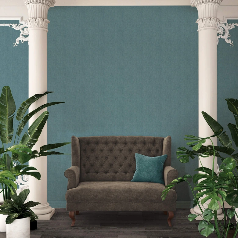 Architects Paper Vliestapete Absolutely Chic Unitapete einfarbig blau, metallic 