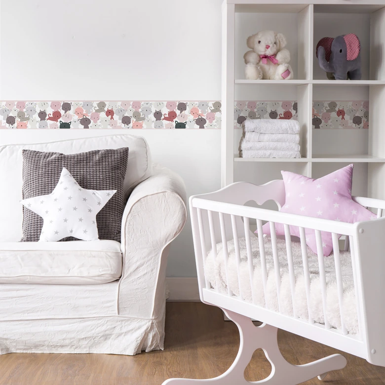 Lovely Kids selbstklebende Kinderzimmer Bordüre Little Cats mit niedlichen Katzen 