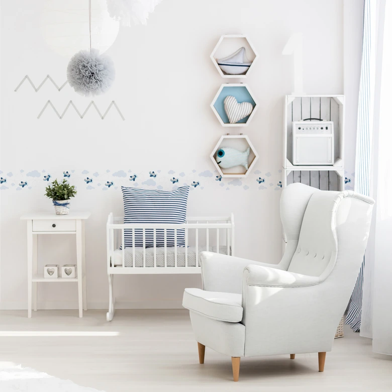 Lovely Kids selbstklebende Kinderzimmer Bordüre Cute Planes mit Flugzeugen 