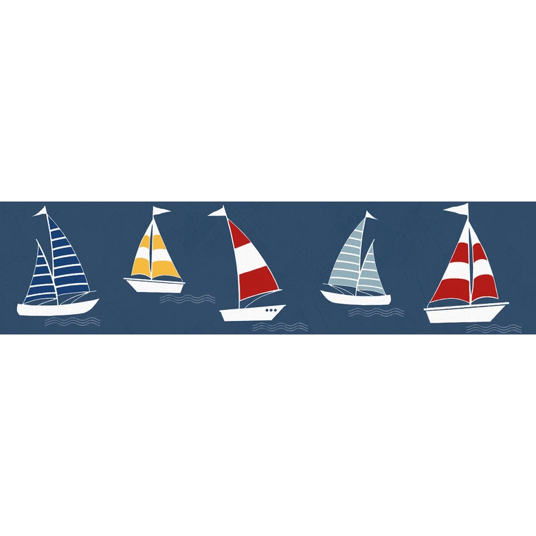 Lovely Kids selbstklebende Kinderzimmer Bordüre Sailor Friends mit Segelbooten 