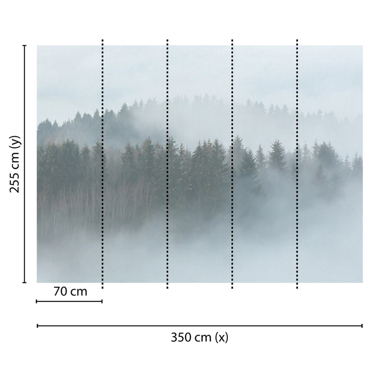 Livingwalls Fototapete Designwalls Misty Forest Wald 