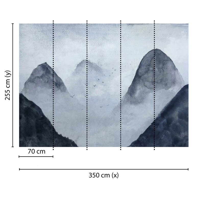 Livingwalls Fototapete Designwalls Misty Rocks Berge 