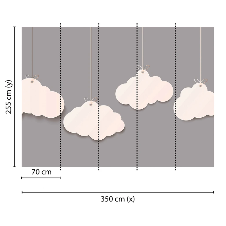 non-woven wallpaper Designwalls in grey and white non-woven wallpaper Clouds sky  