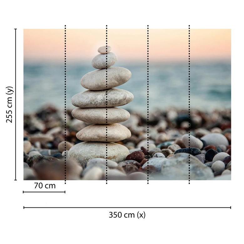 Livingwalls Fototapete Designwalls Stone Beach in Steinoptik 