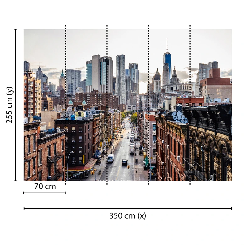 non-woven wallpaper New York Views New York photo wallpaper Designwalls in brown and grey  