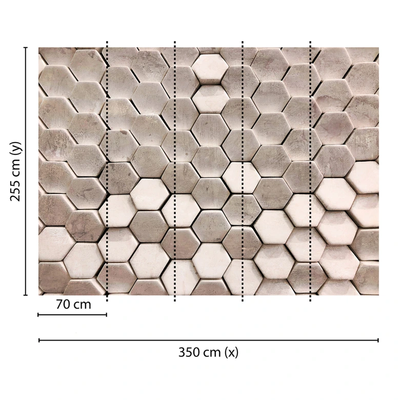 Livingwalls 3D Fototapete Designwalls Hexagon Surface 