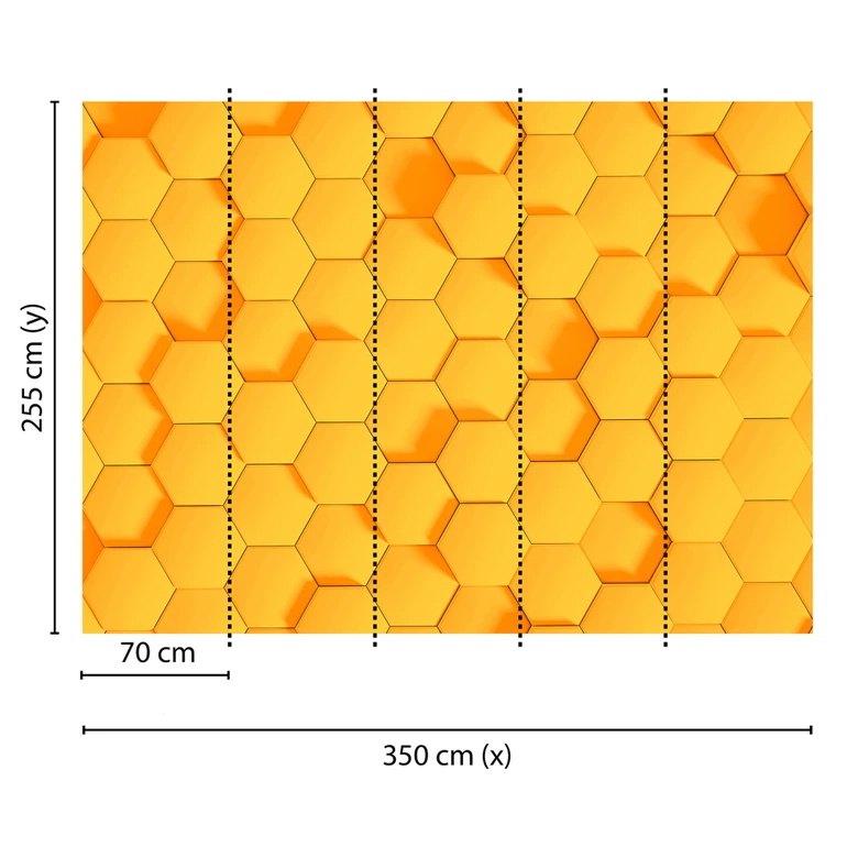 orange non-woven wallpaper Designwalls Honeycomb  
