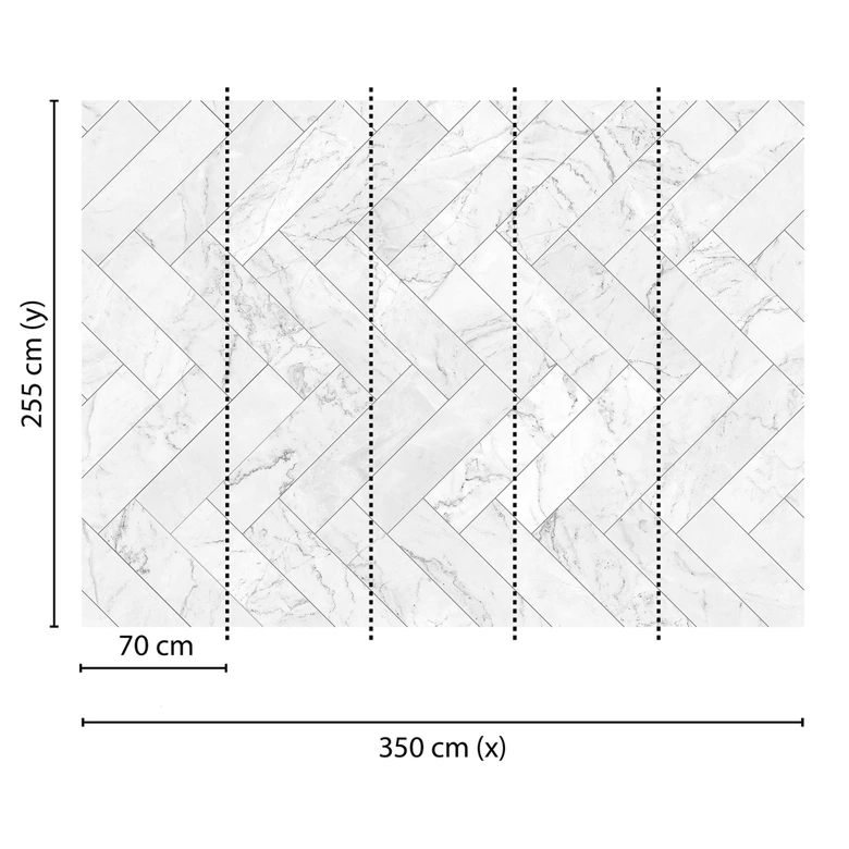 Livingwalls Fototapete Designwalls Marble Tiles in Marmoroptik 