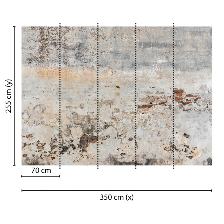 grey and brown non-woven wallpaper Designwalls non-woven wallpaper Old Wall modern stone look 