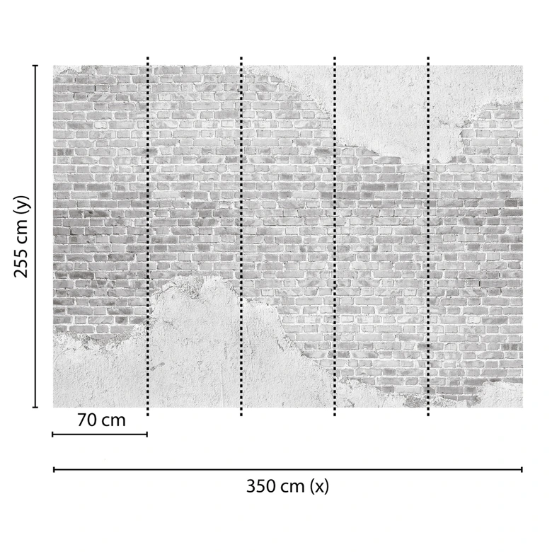 designwalls wallpaper in grey non-woven wallpaper Old Brick Wall modern stone look 