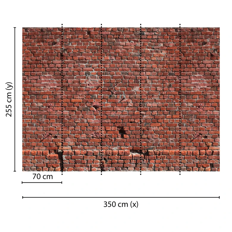 non-woven tapet Designwalls i brun og rød BrickRed  