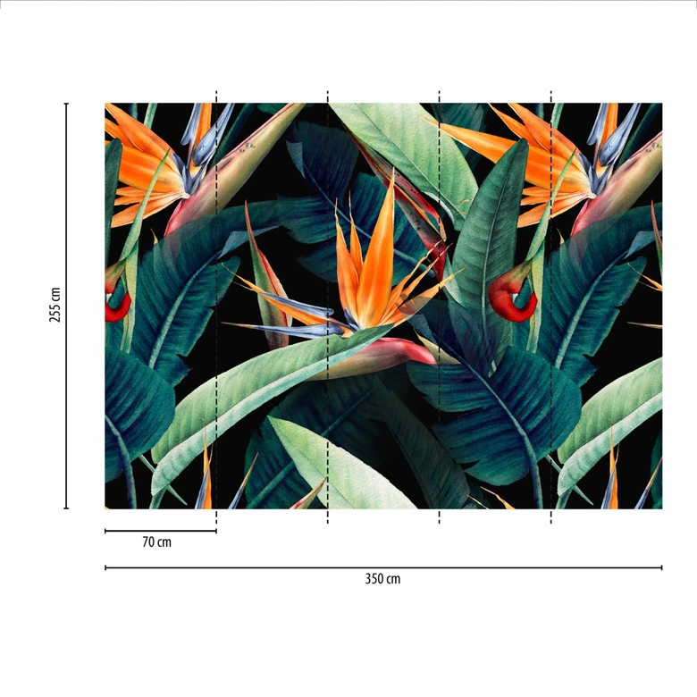 Fototapet Nature Rainforest i svartgrönt - non-woven Fototapet Designwalls 2 - 2,55 x 3,5 m 