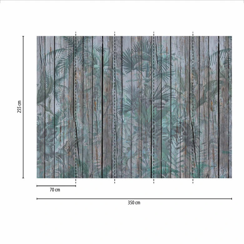 Fototapete Holztapeten LeavesOnWall in grau braun - Vliestapete Designwalls 2 - 2,55 x 3,5 m 