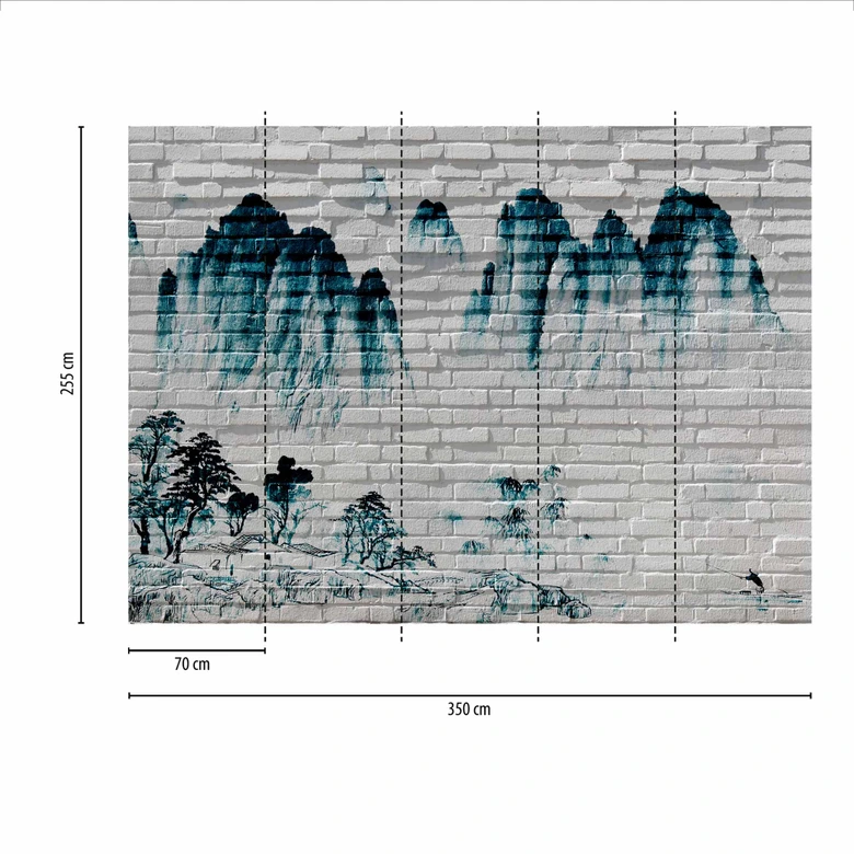 Fototapeta MountainWall w kolorze szaro-białym - włóknina Designwalls 2 - 2,55 x 3,5 m 