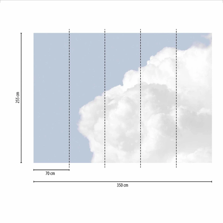 Fototapete Wolken Clouds1 in blau weiß - Vliestapete Designwalls 2 - 2,55 x 3,5 m 