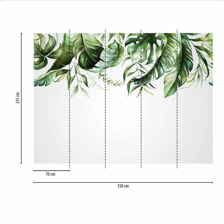 Fototapeta roślinna WatercolorLea1 w kolorze szarozielonym - włóknina Designwalls 2 - 2,55 x 3,5 m 