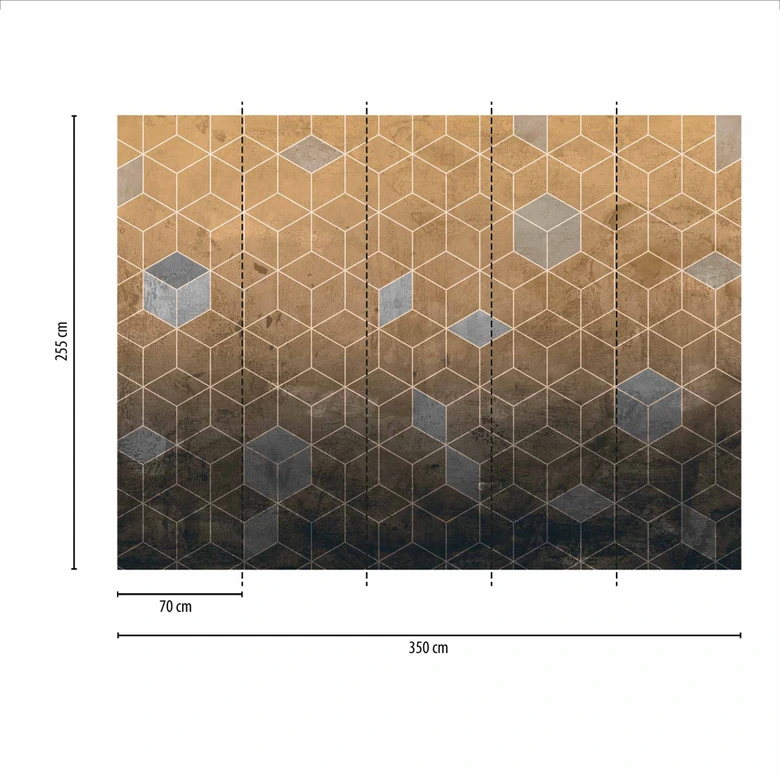 Fototapete Design DTiles2 in beige grau - Vliestapete Designwalls 2 - 2,55 x 3,5 m 